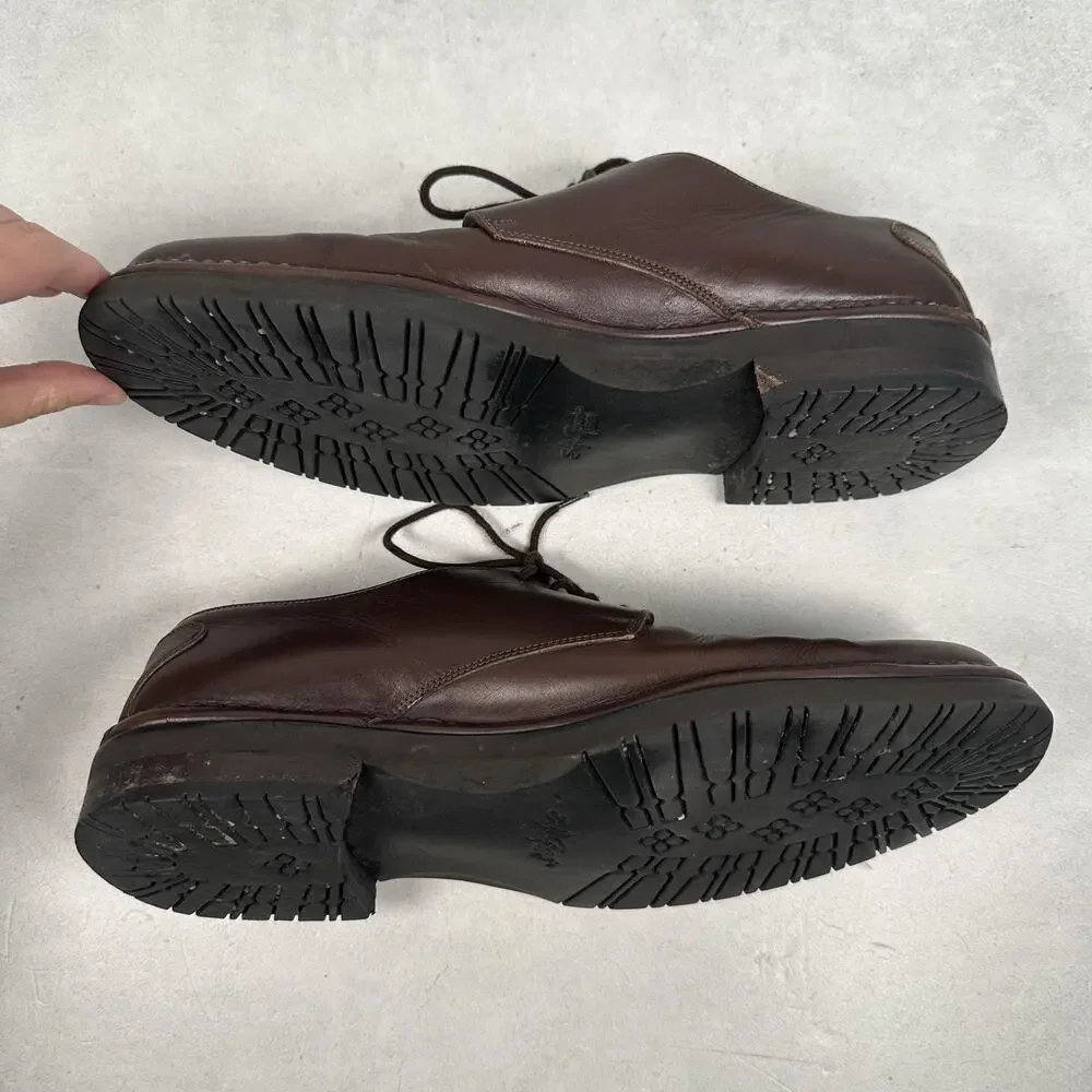 Bruno Magli Shoes Mens Size 9.5 Brown Leather Kobe Lace Up Casual Made In Italy